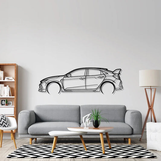 Honda Civic Type R FK8 Detailed metal wall art silhouette by TorqueX - photo 2