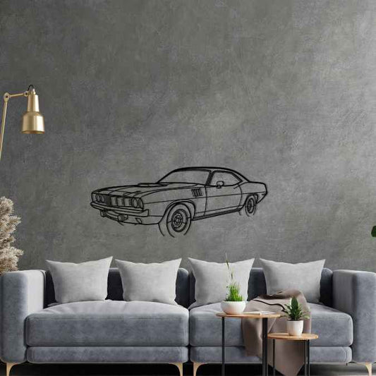 Cuda 1971 Angle metal wall art silhouette by TorqueX - photo 2