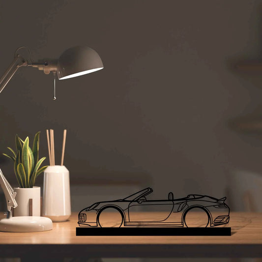 911 Turbo s model 991 Convertible Silhouette Metal Art Stand