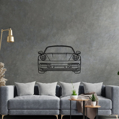 911 model 992 Front Silhouette Metal Wall Art