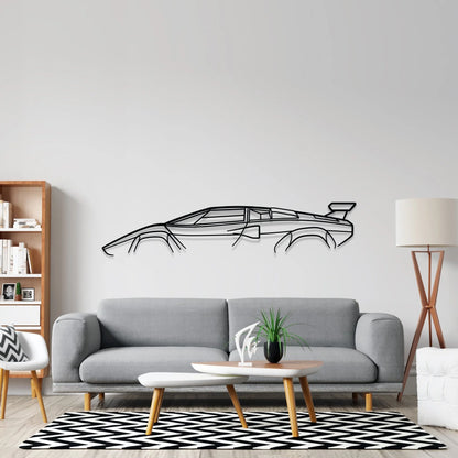 Countach Classic Silhouette Metal Wall Art