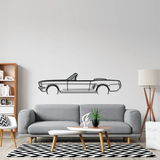 Mustang 1966 Convertible Detailed metal wall art silhouette by TorqueX