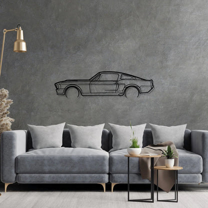 Mustang 1967 Detailed Silhouette Metal Wall Art