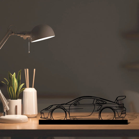 911 GT3 RS model 992 Silhouette Metal Art Stand