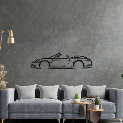 911 model 992 Convertible Detailed Silhouette Metal Wall Art