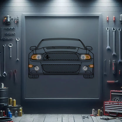 2012 Mustang Shelby GT500 Front View Metal Neon Car Wall Art
