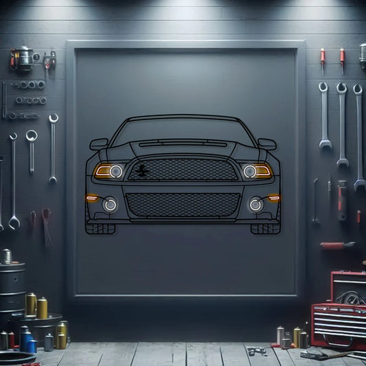 2012 Mustang Shelby GT500 Front View Metal Neon Car Wall Art
