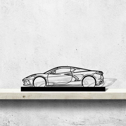 Corvette C8 Silhouette Metal Art Stand