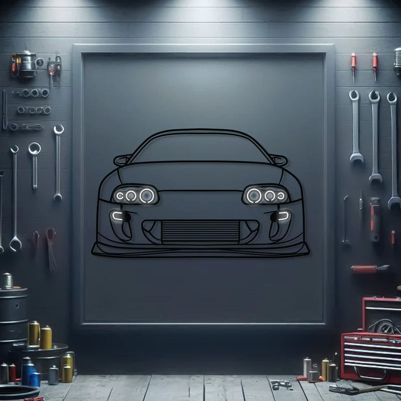 Supra MK4 Front View Metal Neon Car Wall Art