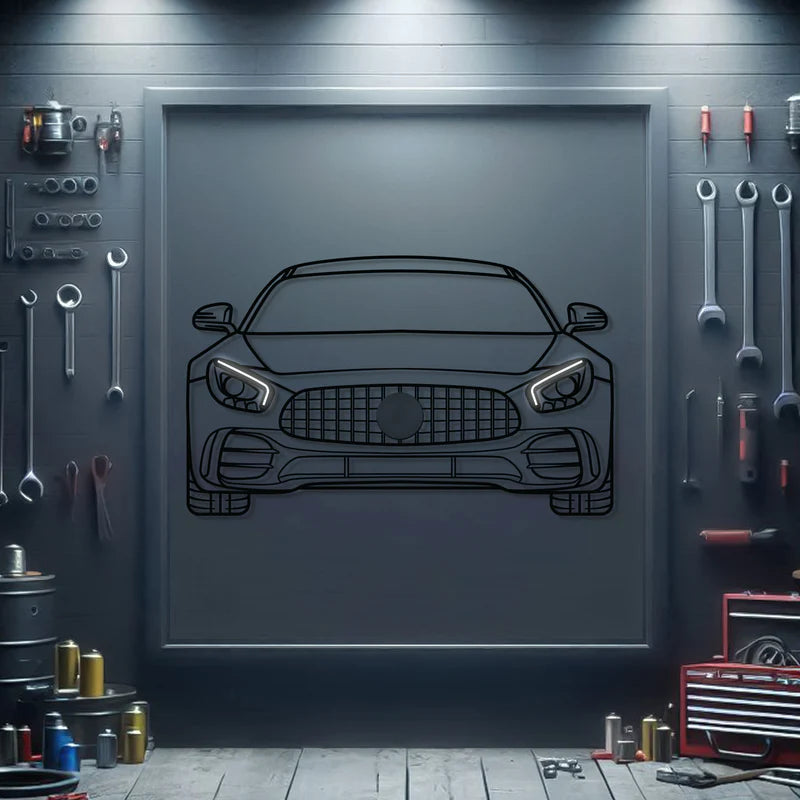 AMG Front View Metal Neon Car Wall Art