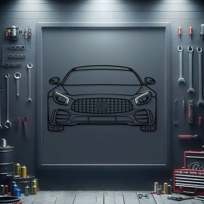 AMG Front View Metal Neon Car Wall Art