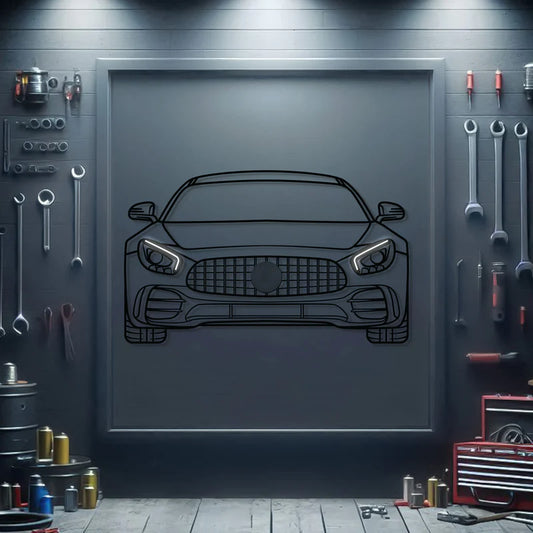 AMG Front View Metal Neon Car Wall Art
