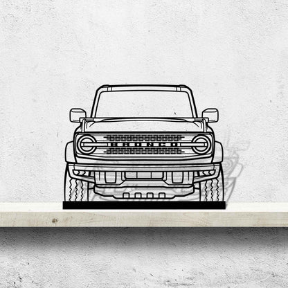 Bronco 2021 Front Silhouette Metal Art Stand
