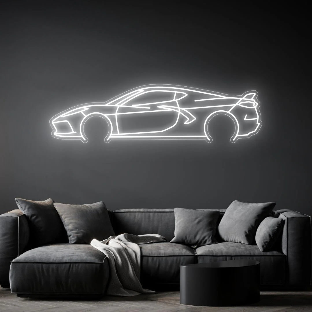 Corvette C8 Neon Silhouette