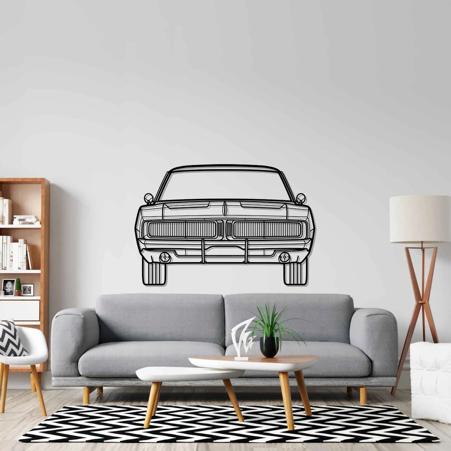 Charger 1969 Front Silhouette Metal Wall Art