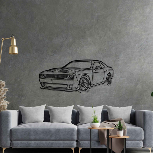 Challenger SRT 2023 Angle Silhouette Metal Wall Art