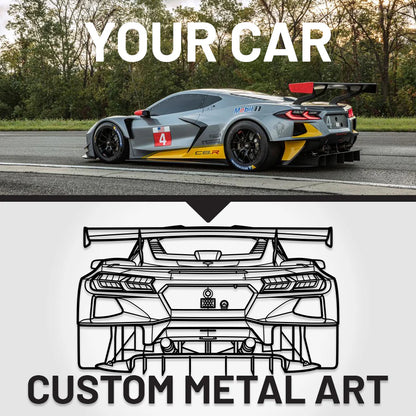 Aventador SVJ 2021 Back Silhouette Metal Wall Art