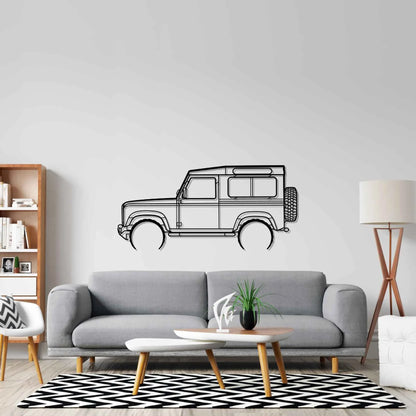 Defender 90 2005 Detailed Silhouette Metal Wall Art