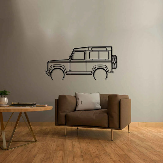 Land Rover Defender 90 2005 Detailed metal wall art silhouette by TorqueX