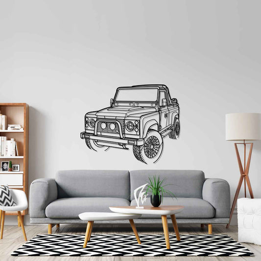 Land Rover Defender 90 Angle metal wall art silhouette by TorqueX