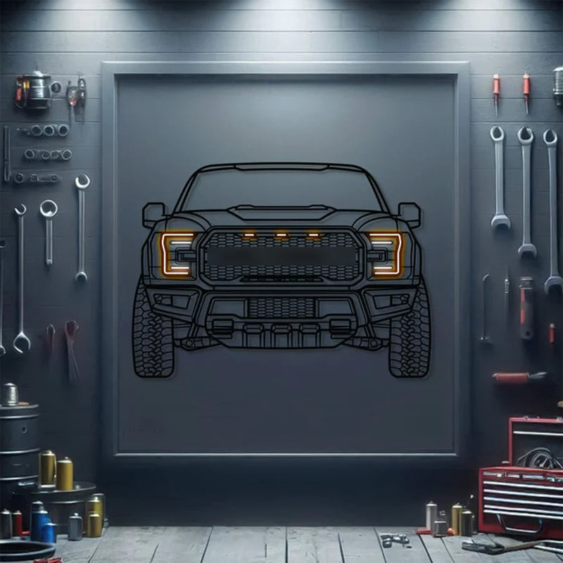 F-150 Front View Metal Neon Car Wall Art