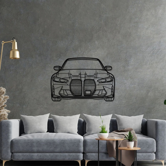 G80 M3 Front Silhouette Metal Wall Art