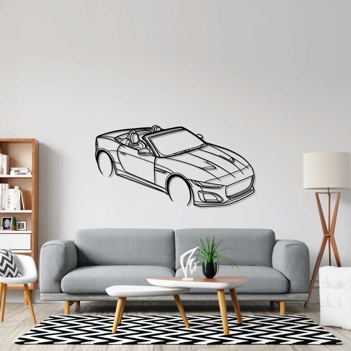 F-Type Top Angle Silhouette Metal Wall Art