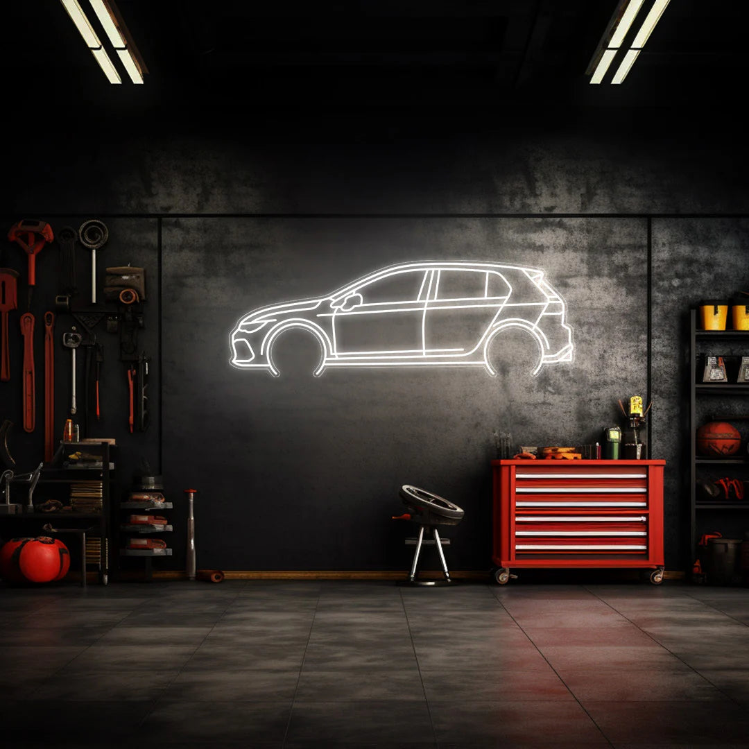 Golf 8 Neon Silhouette