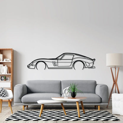 250 GTO 1965 Detailed Silhouette Metal Wall Art