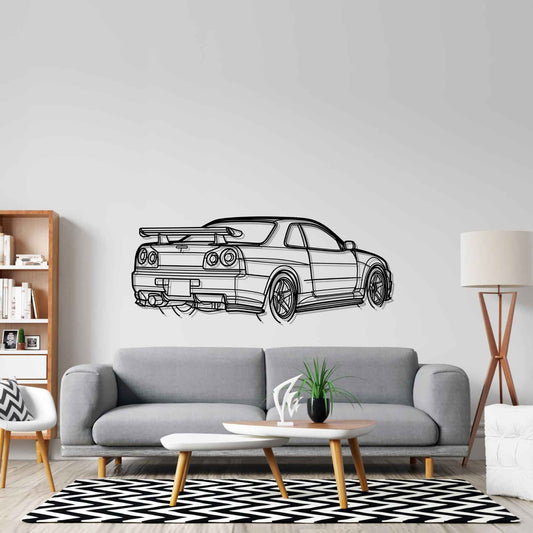 R34 GTR Nismo Angle metal wall art silhouette by TorqueX