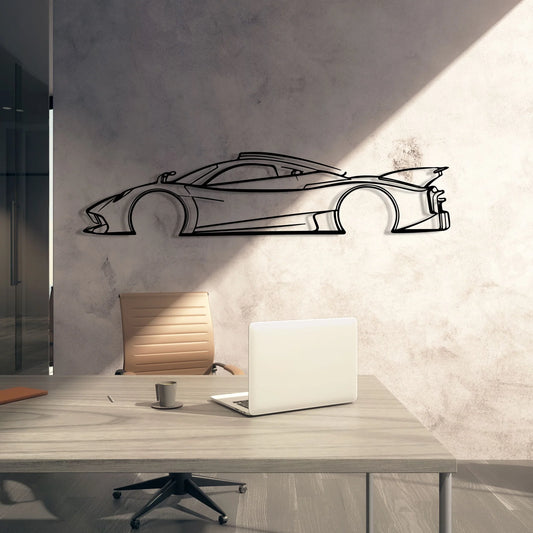 Pagani Huayra R Classic metal wall art silhouette by TorqueX
