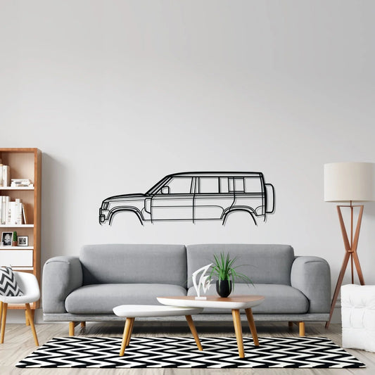 Land Rover Land Defender D110 Classic metal wall art silhouette by TorqueX
