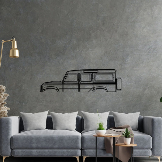 Land Rover Land Defender 110 Classic metal wall art silhouette by TorqueX