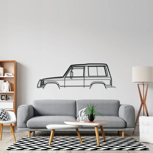 Pajero 1987 Classic metal wall art silhouette by TorqueX