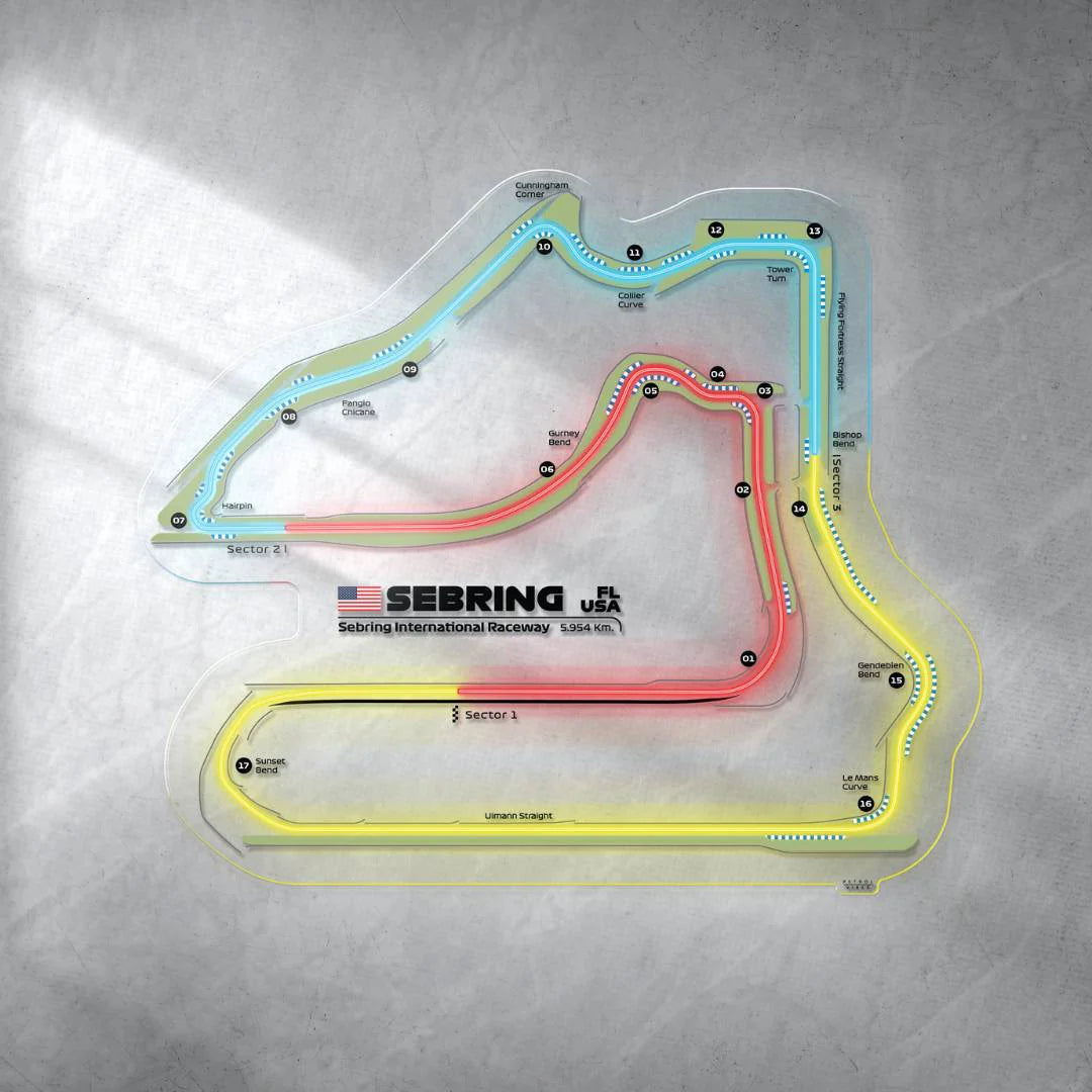 Sebring International Raceway Neon Race Track