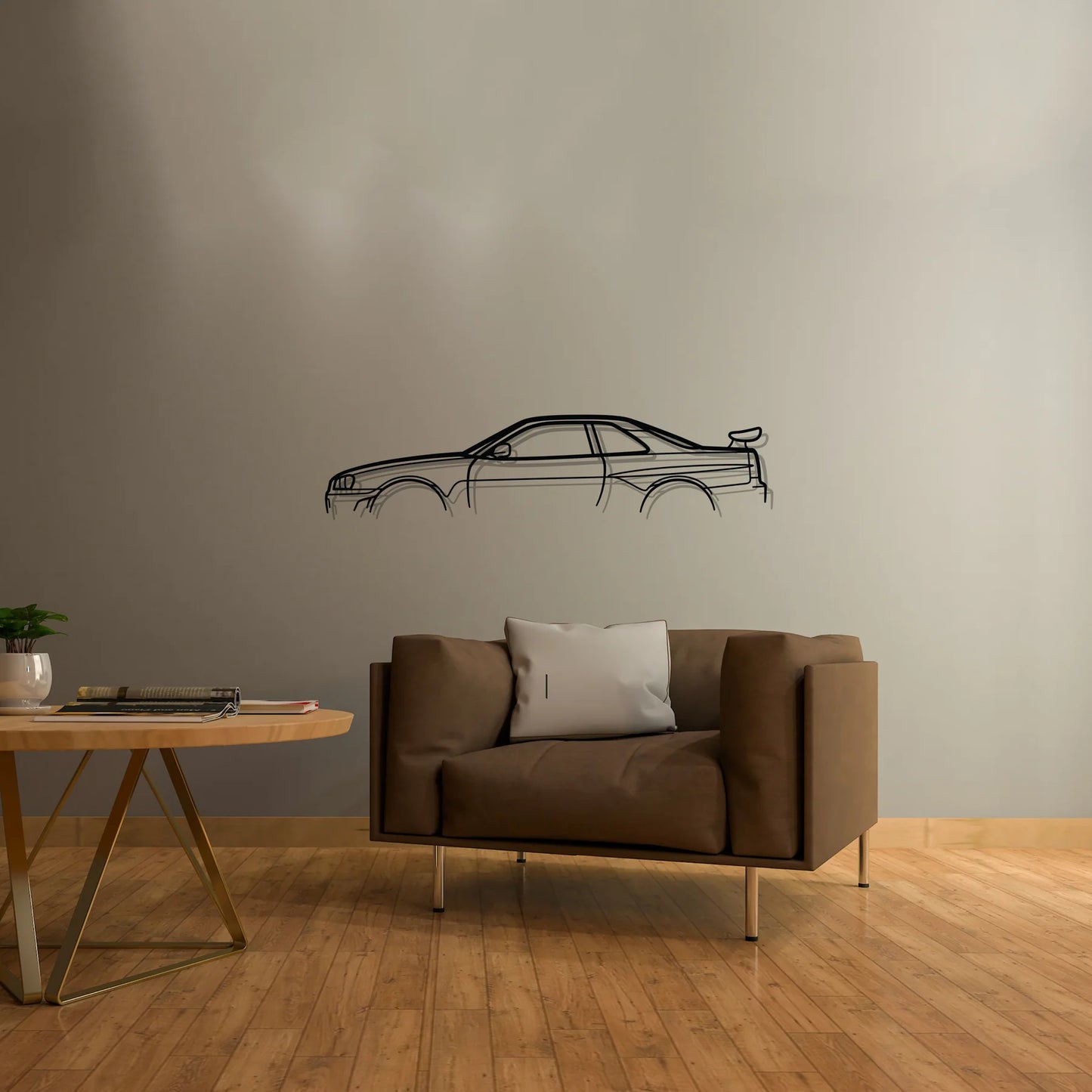 Skyline GT-R R34 Classic Silhouette Metal Wall Art
