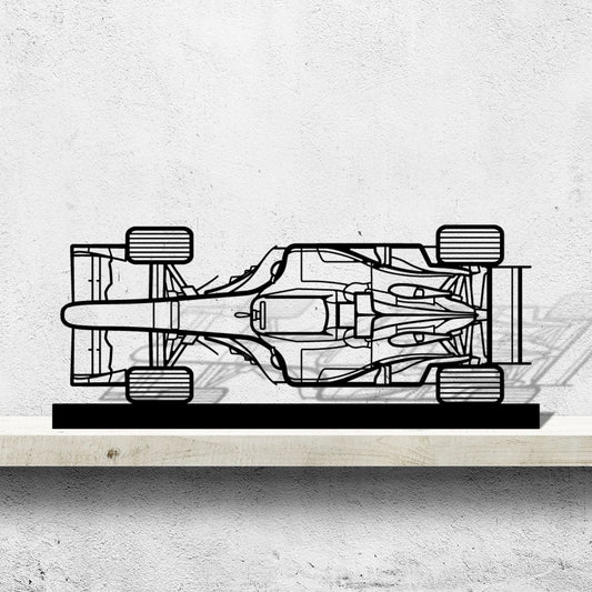 F1 2004 Top View Silhouette Metal Art Stand