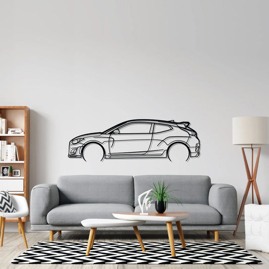 Veloster N Detailed metal wall art silhouette by TorqueX